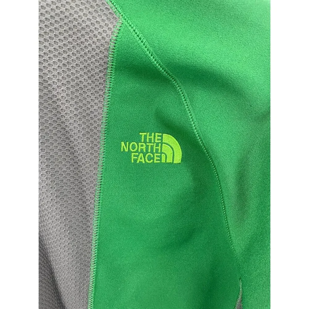 The North Face Fleece Jacket Men’s L Forest Green/Gray Thumbhole Sleeve